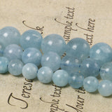 Aquamarines Stone Round Spacer Beads 6 8 10mm