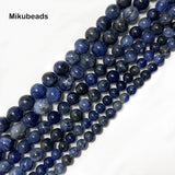 Smooth Sodalite Stone Beads 15" Strand 6mm 8mm 10mm