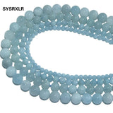 Aquamarine Round Spacer Beads 4-10mm for Jewelry Making DIY Bracelet Necklace