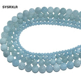 Aquamarine Round Spacer Beads 4-10mm for Jewelry Making DIY Bracelet Necklace