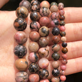 Rhodonite Natural Stone Beads Round 15'' 2 3 4 6 8 10mm For Jewelry Making