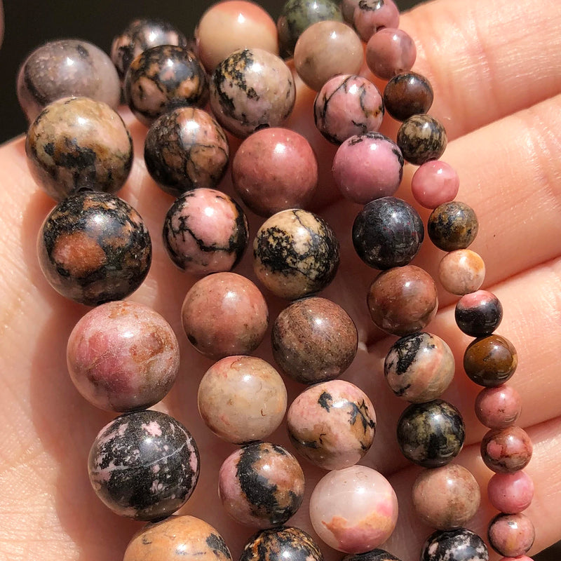 Rhodonite Natural Stone Beads Round 15'' 2 3 4 6 8 10mm For Jewelry Making