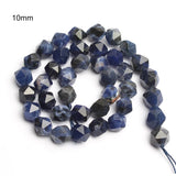 Faceted Sodalite Round Beads 15 Inch 6/8/10mm DIY Jewelry Bracelet