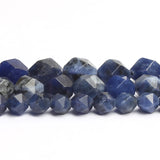 Faceted Sodalite Round Beads 15 Inch 6/8/10mm DIY Jewelry Bracelet