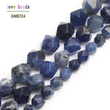 Faceted Sodalite Round Beads 15 Inch 6/8/10mm DIY Jewelry Bracelet