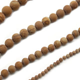 Matte Brown Wood Grain Stone Beads for Jewelry Making 4-12mm