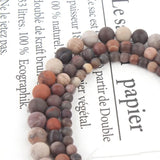 Matte Red Brown Wood Jaspers Loose Beads for Jewelry Making DIY Bracelet