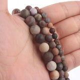 Matte Red Brown Wood Jaspers Loose Beads for Jewelry Making DIY Bracelet