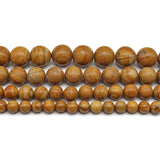 Natural Stone Beads Smooth Brown Wood Grain Loose Beads for Jewelry Making