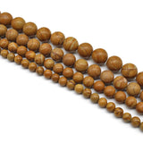 Natural Stone Beads Smooth Brown Wood Grain Loose Beads for Jewelry Making