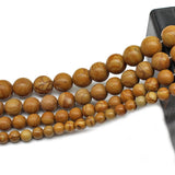 Natural Stone Beads Smooth Brown Wood Grain Loose Beads for Jewelry Making