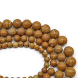 Natural Stone Beads Smooth Brown Wood Grain Loose Beads for Jewelry Making