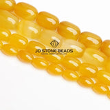 Yellow Agates Drum Barrel Shape Beads for DIY Jewelry