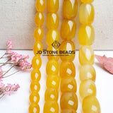 Yellow Agates Drum Barrel Shape Beads for DIY Jewelry