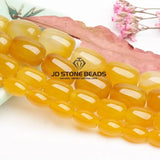 Yellow Agates Drum Barrel Shape Beads for DIY Jewelry