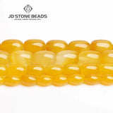 Yellow Agates Drum Barrel Shape Beads for DIY Jewelry