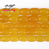 Yellow Agates Drum Barrel Shape Beads for Jewelry Making