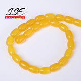 Yellow Agates Drum Barrel Shape Beads for Jewelry Making