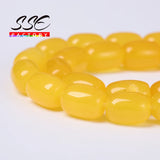 Yellow Agates Drum Barrel Shape Beads for Jewelry Making