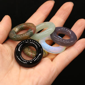 Big Circle Pendant Natural Stone Ornament for Jewelry Making DIY