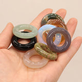 Big Circle Pendant Natural Stone Ornament for Jewelry Making DIY