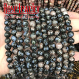 Glaucophane Round Natural Stone Beads 6 8 10 MM DIY Jewelry Making