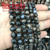 Glaucophane Round Natural Stone Beads 6 8 10 MM DIY Jewelry Making