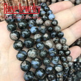 Glaucophane Round Natural Stone Beads 6 8 10 MM DIY Jewelry Making