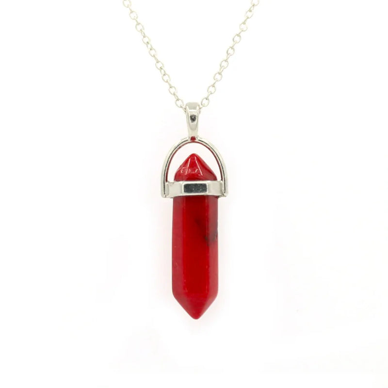 Hexagon Gem Chakra Necklace Crystal Jewelry