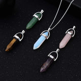 Hexagon Gem Chakra Necklace Crystal Jewelry