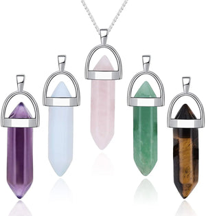 Hexagon Gem Chakra Necklace Crystal Jewelry