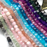Natural Stone Cube Faceted Beads 4mm for Jewelry Making