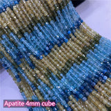 Natural Stone Cube Faceted Beads 4mm for Jewelry Making
