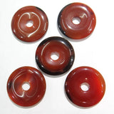 12pcs 30mm Natural Stone Donuts Pendant for Jewelry Making