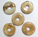 12pcs 30mm Natural Stone Donuts Pendant for Jewelry Making