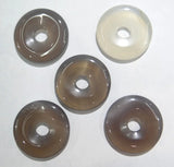 12pcs 30mm Natural Stone Donuts Pendant for Jewelry Making