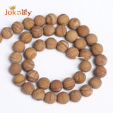 Natural Stone Brown Wood Grain Loose Beads Jewelry DIY 4-16mm