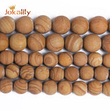 Natural Stone Brown Wood Grain Loose Beads Jewelry DIY 4-16mm