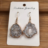 Quartz Drop Earrings Natural Stone Jewelry