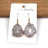 Quartz Drop Earrings Natural Stone Jewelry