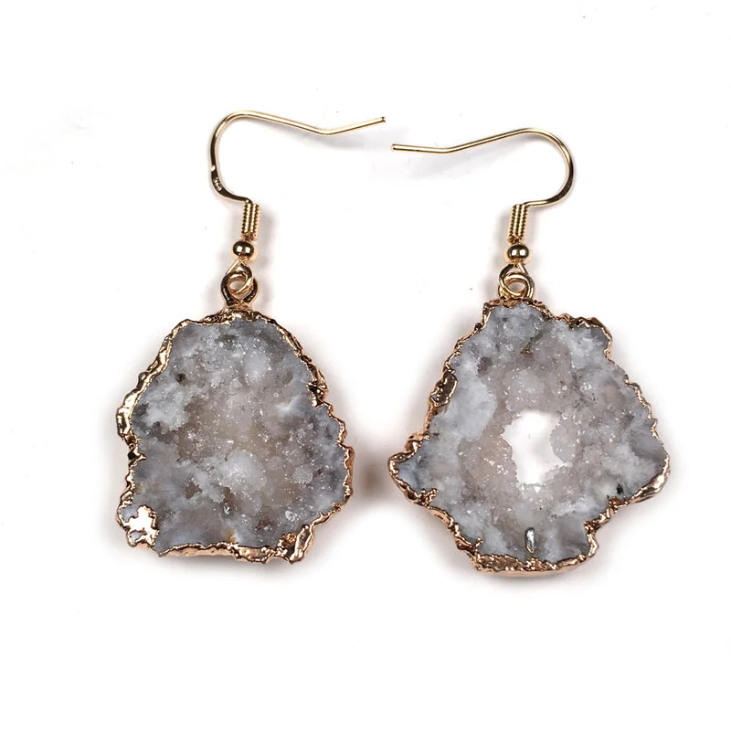 Quartz Drop Earrings Natural Stone Jewelry