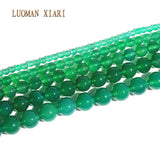 Green Agat Beads Round DIY Bracelet Necklace 15'' Strand Mix 4/6/8/10/12 m