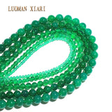 Green Agat Beads Round DIY Bracelet Necklace 15'' Strand Mix 4/6/8/10/12 m