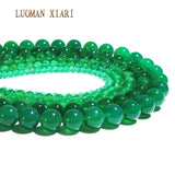 Green Agat Beads Round DIY Bracelet Necklace 15'' Strand Mix 4/6/8/10/12 m