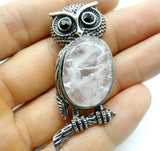 Natural Stone Owl Pendant Jewelry Making Necklace 10PC