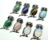 Natural Stone Owl Pendant Jewelry Making Necklace 10PC