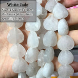 Natural Stone Love Heart Red Jaspers Aventurine Rhodochrosite Faceted Beads