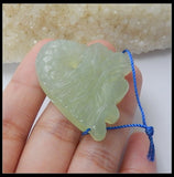 Nephrite Carved Animal Necklace Pendant 35x32x9mm