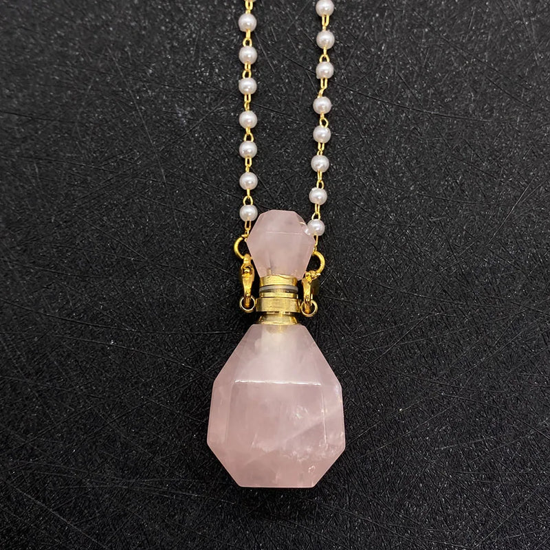 Stone Powder Aromatherapy Bottle Necklace - DIY Necklace Gift