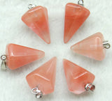 Quartz Crystal Lapis Amethyst Tiger Eye Beads Pendant Pendulum 10pcs